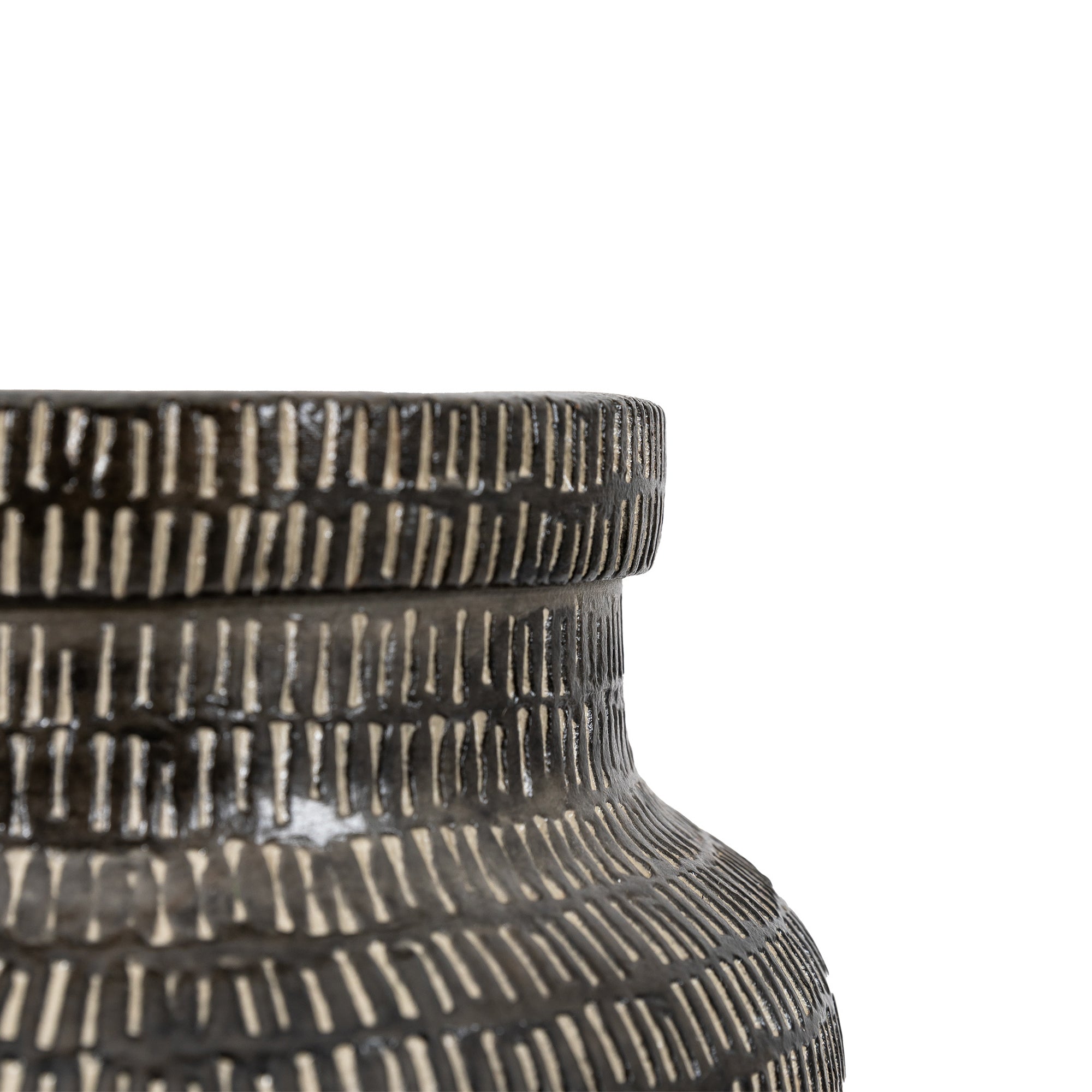 Benny Black Ceramic Vase Wide
